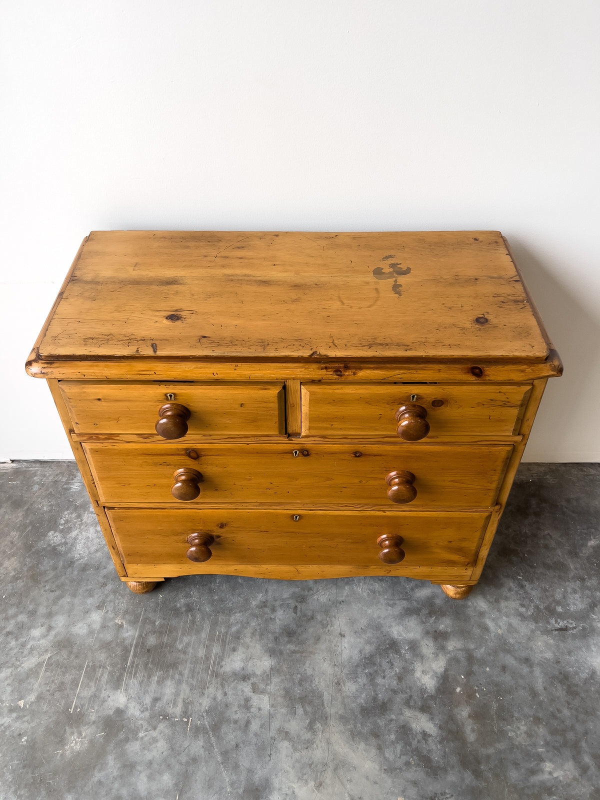19th Century English Pine Dresser | Chest of Drawers with Contrast Knobs
