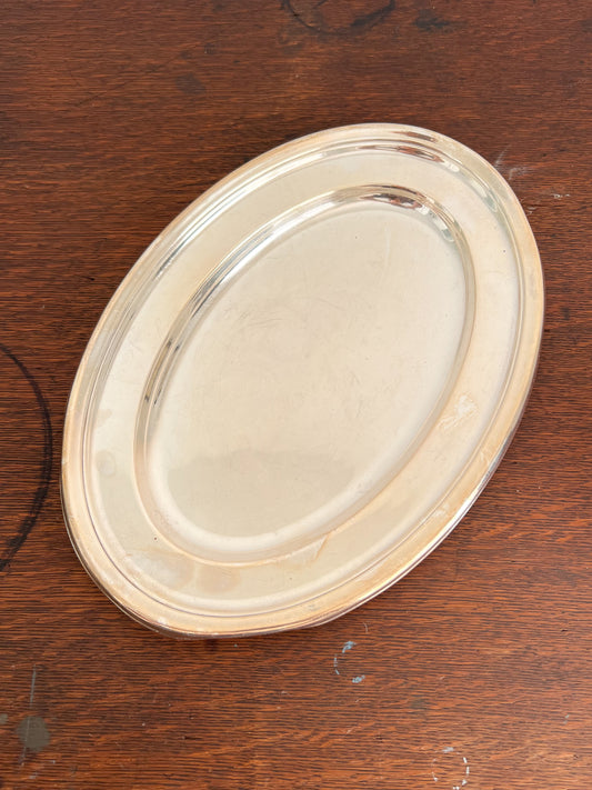 Vintage Silver Plated Oval Shaped Tray