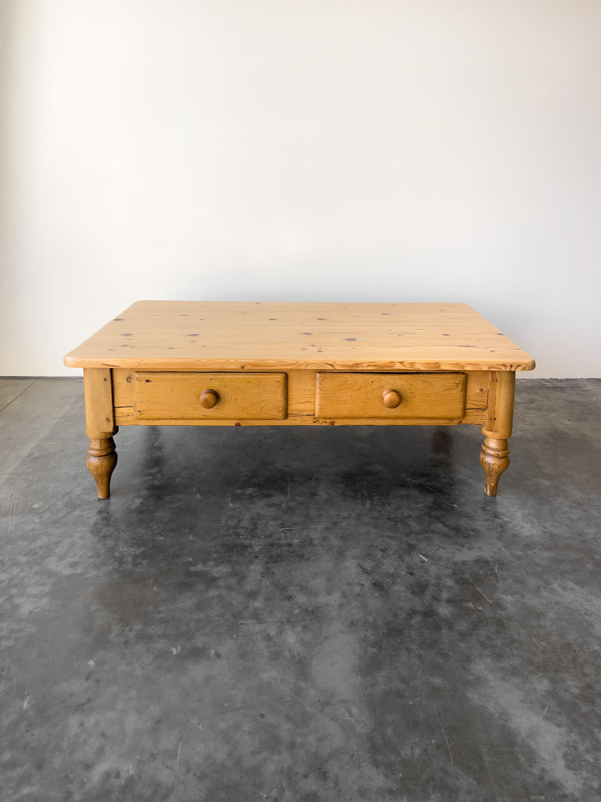 Antique English Pine Coffee Table with Reclaimed Top