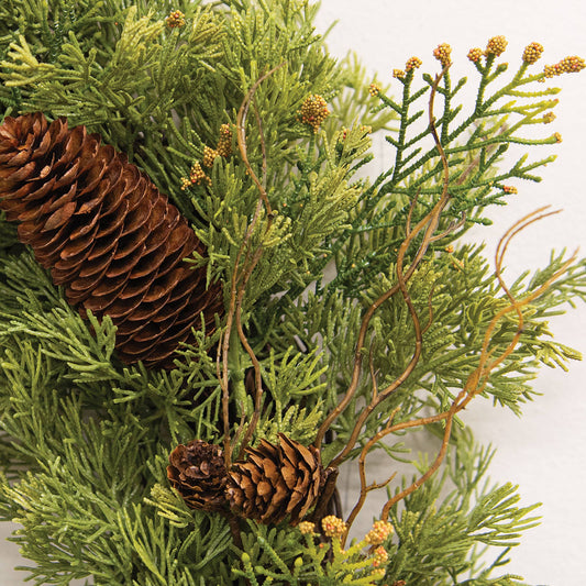 Soft Touch Cedar & Pine Cone Wreath