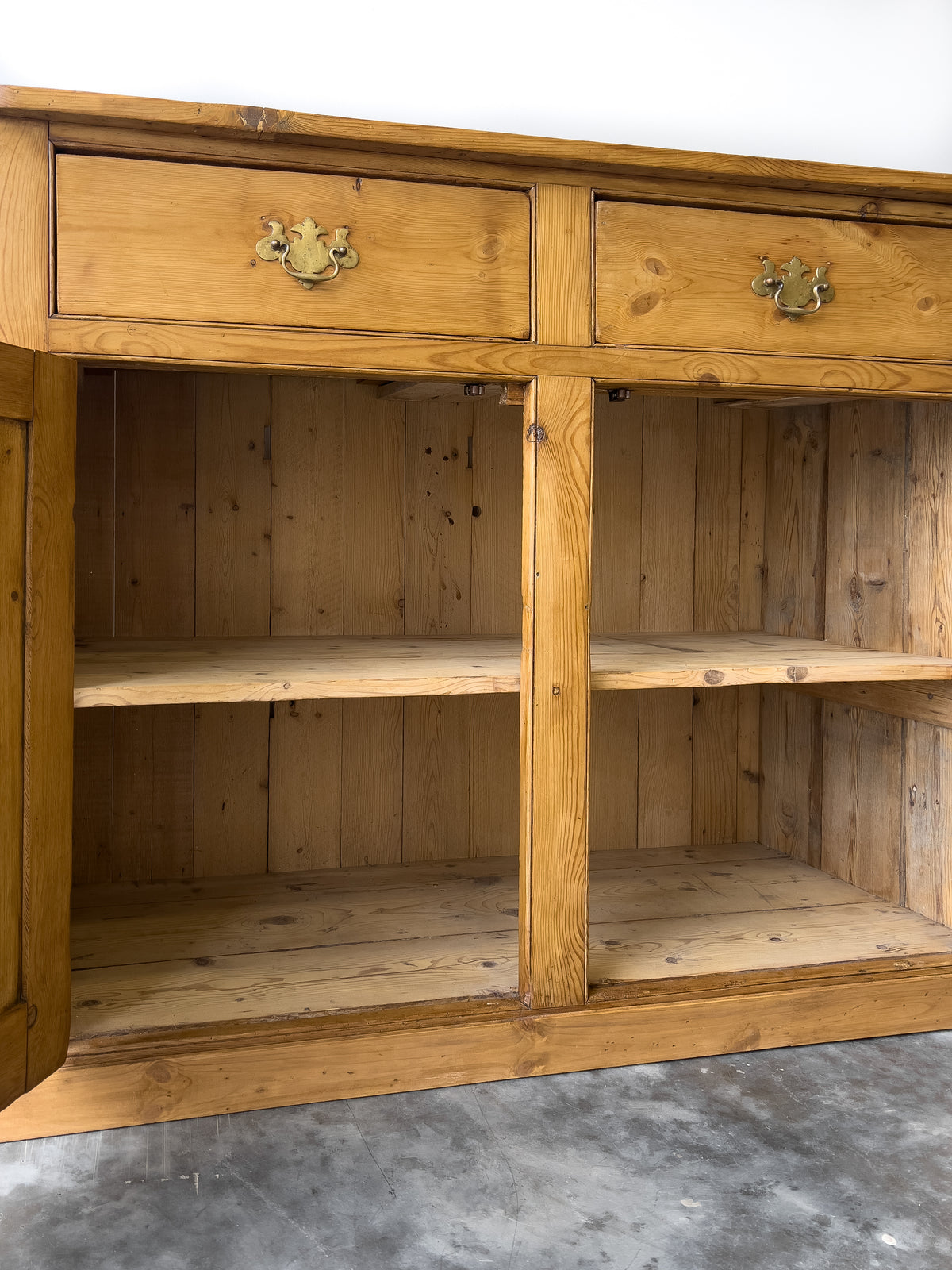 Antique English Pine School Cupboard