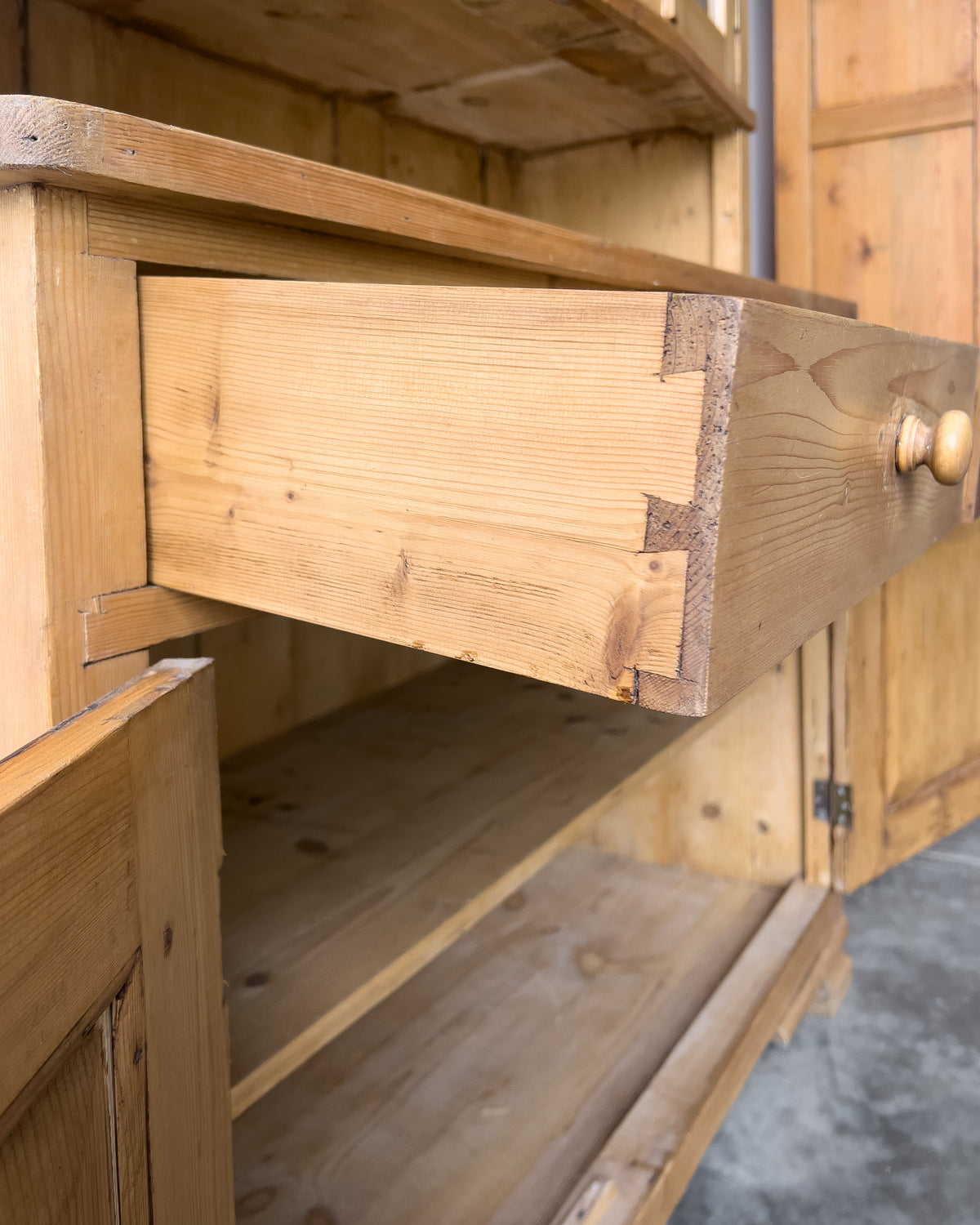 Antique European Pine Hutch