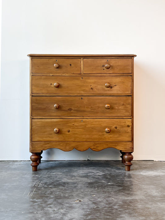 Antique Victorian Pine Chest of Drawers, 2 over 3