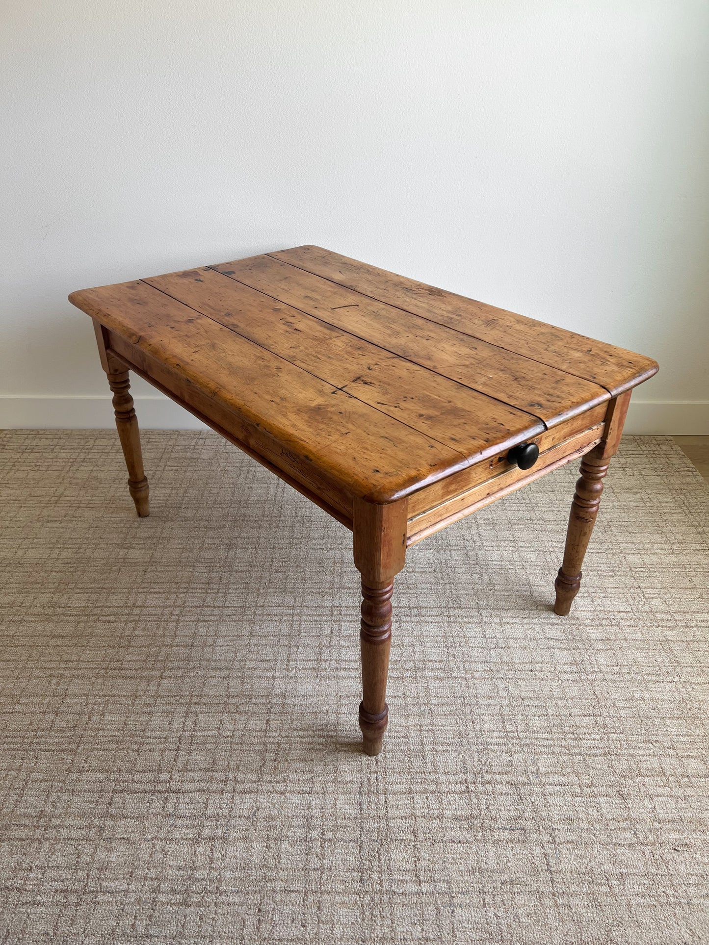 Antique English Pine Farmhouse Kitchen Table c. Early 1800s