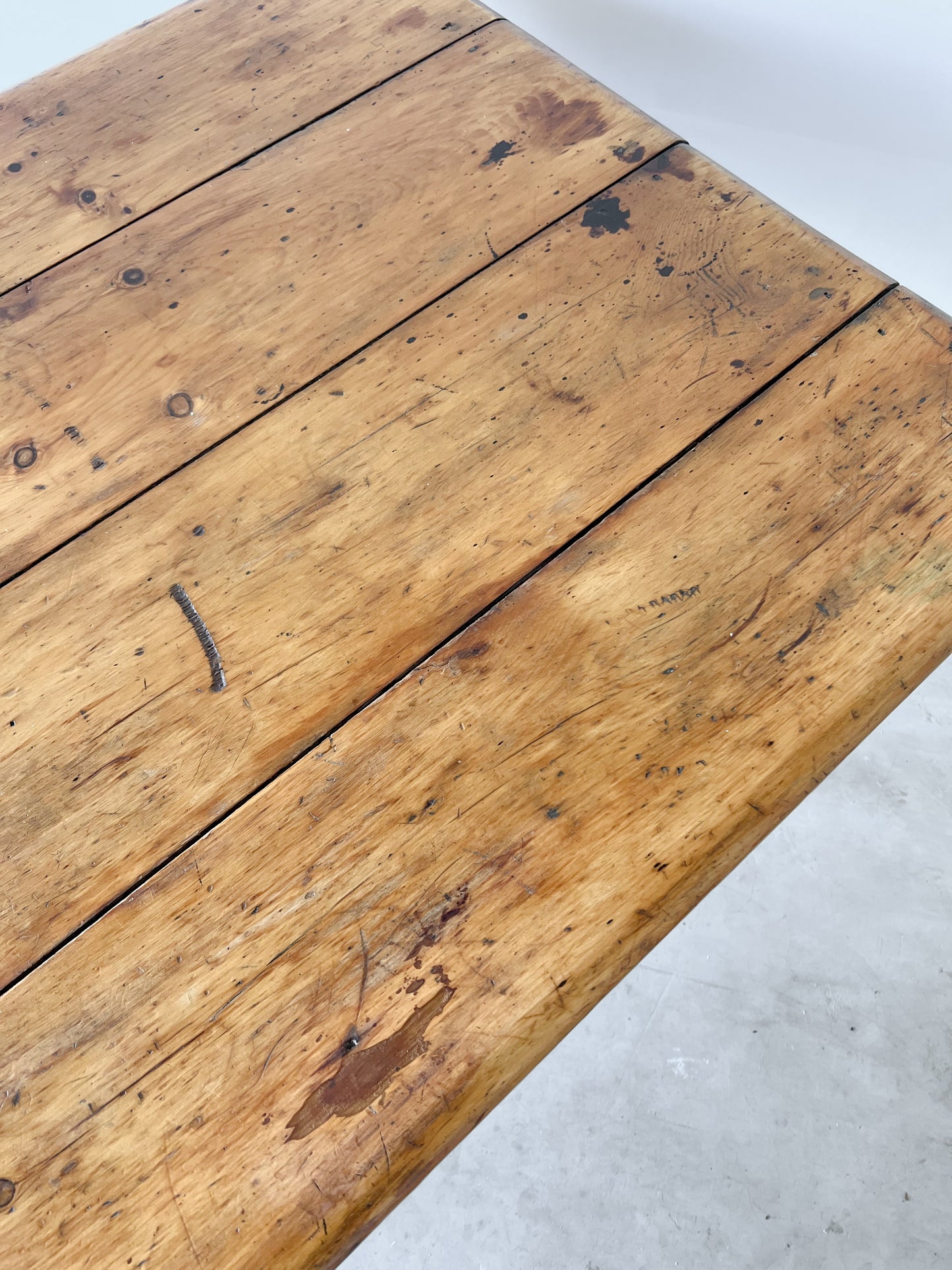 Antique English Pine Farmhouse Kitchen Table c. Early 1800s