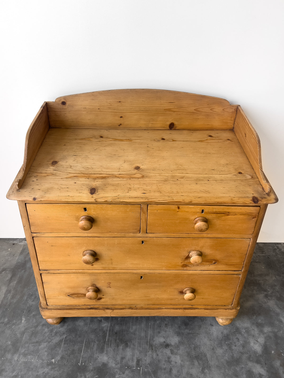 Antique Chest of Drawers | Dresser with Gallery Back