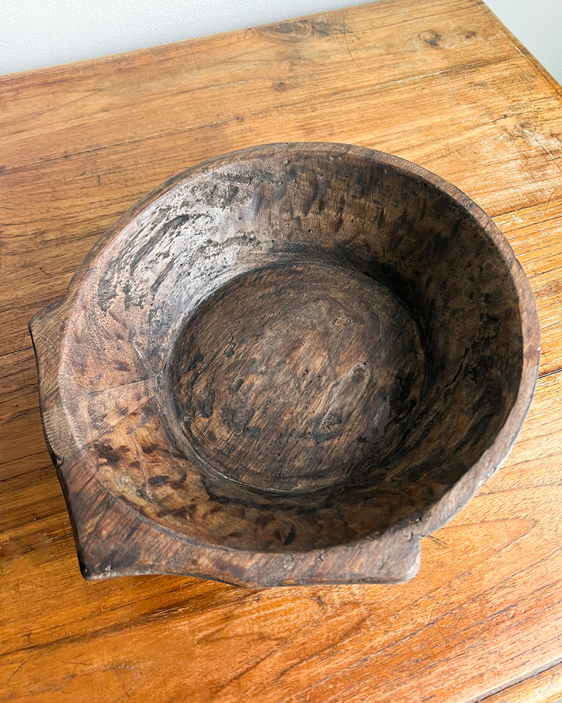 Vintage Found Wood Dough Bowl