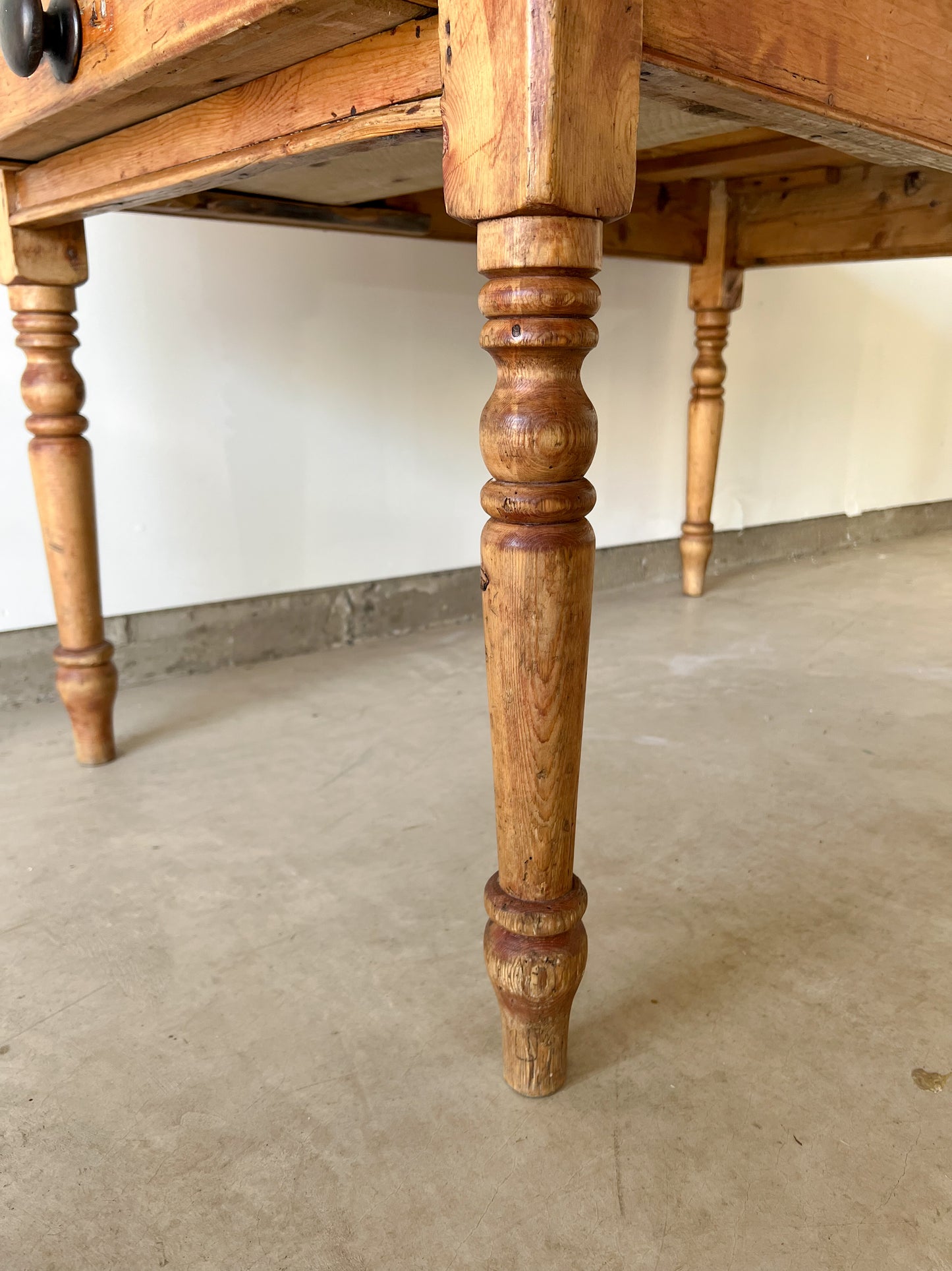 Antique English Pine Farmhouse Kitchen Table c. Early 1800s