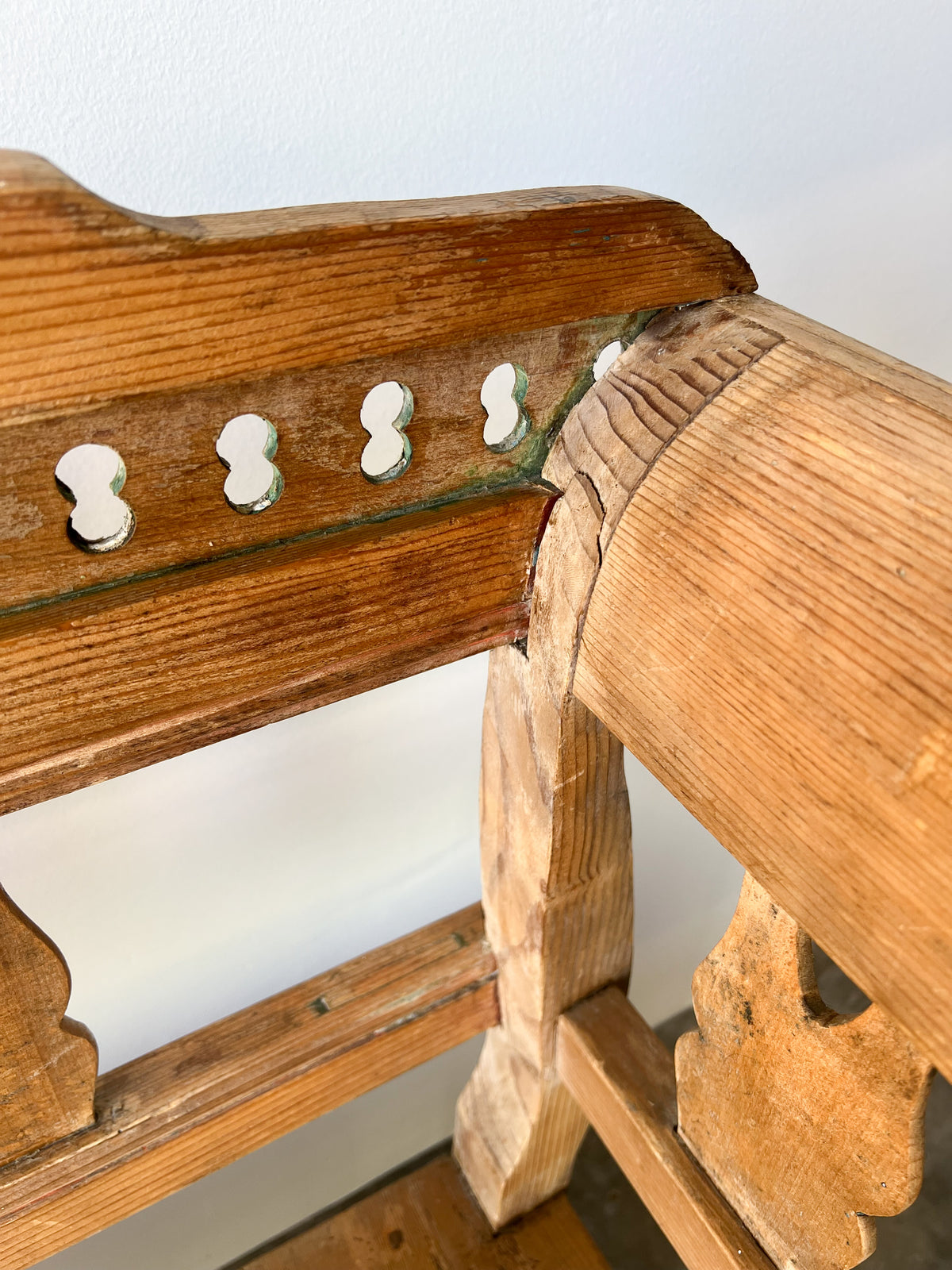 Antique European Pine Storage Bench