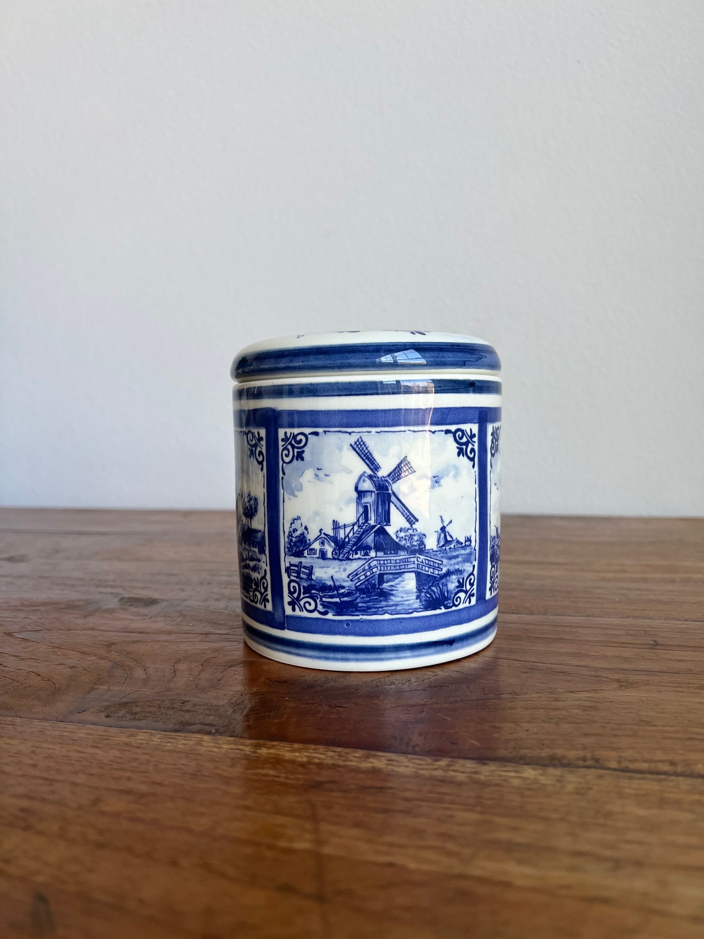 Vintage Delft Holland Ceramic Canister