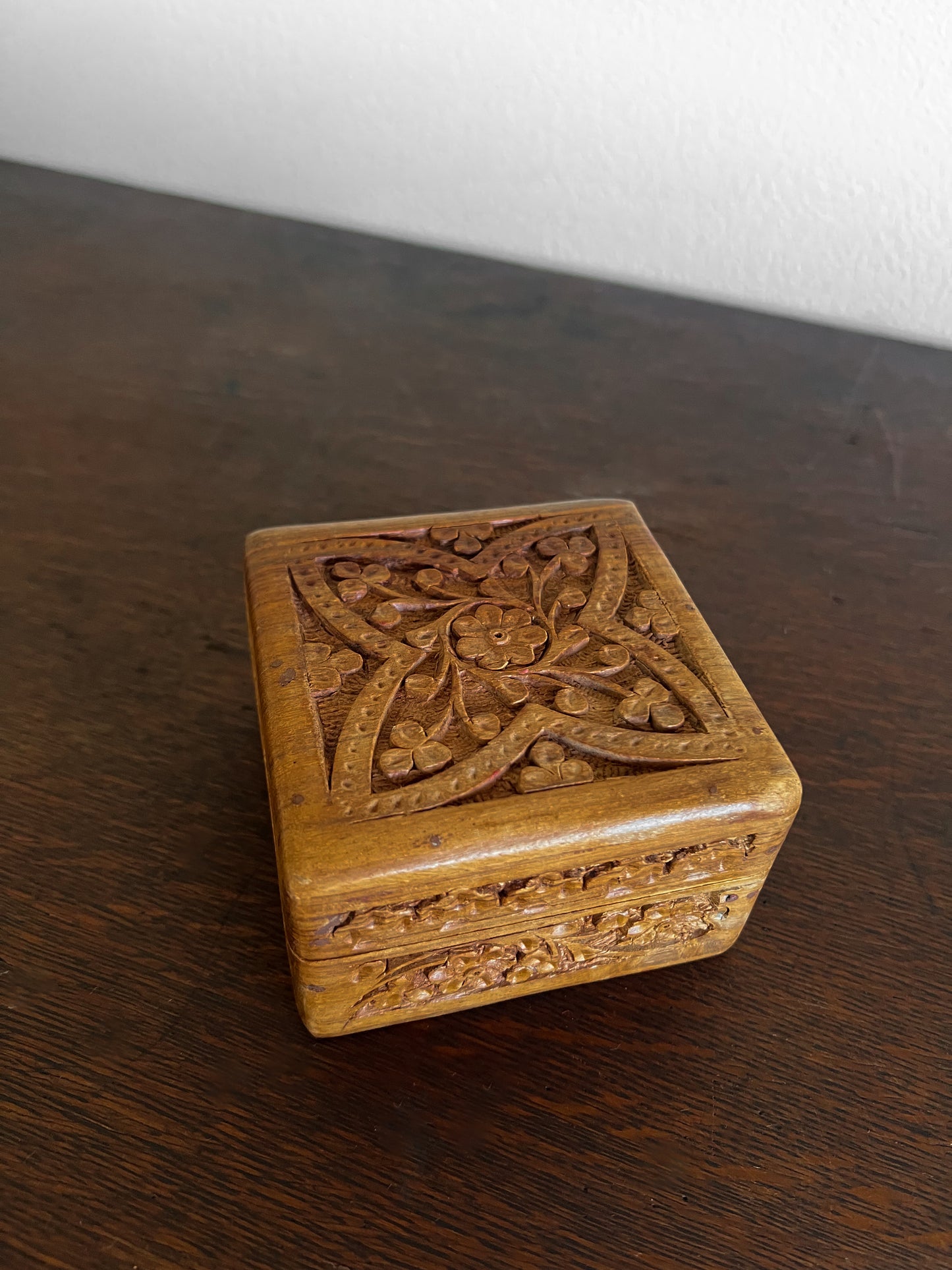 Vintage Wood Carved Box