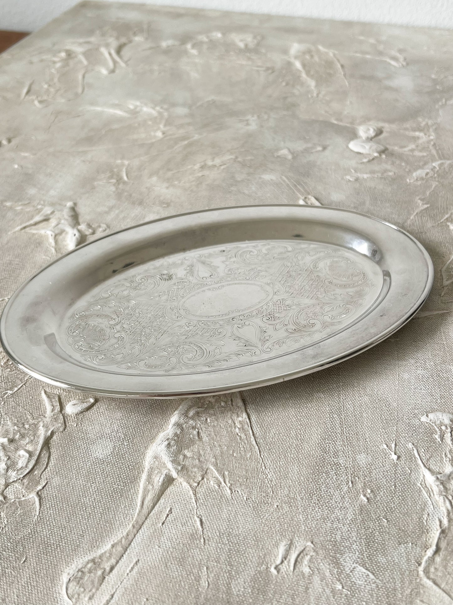 Vintage Silver Plated Oval Tray