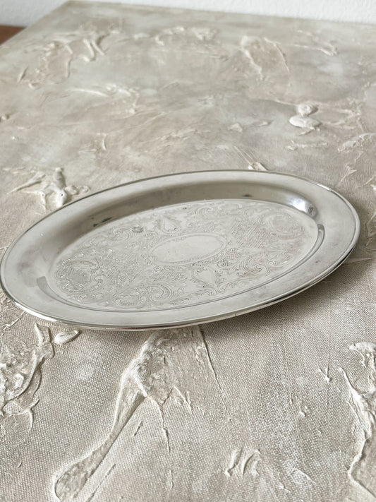 Vintage Silver Plated Oval Tray