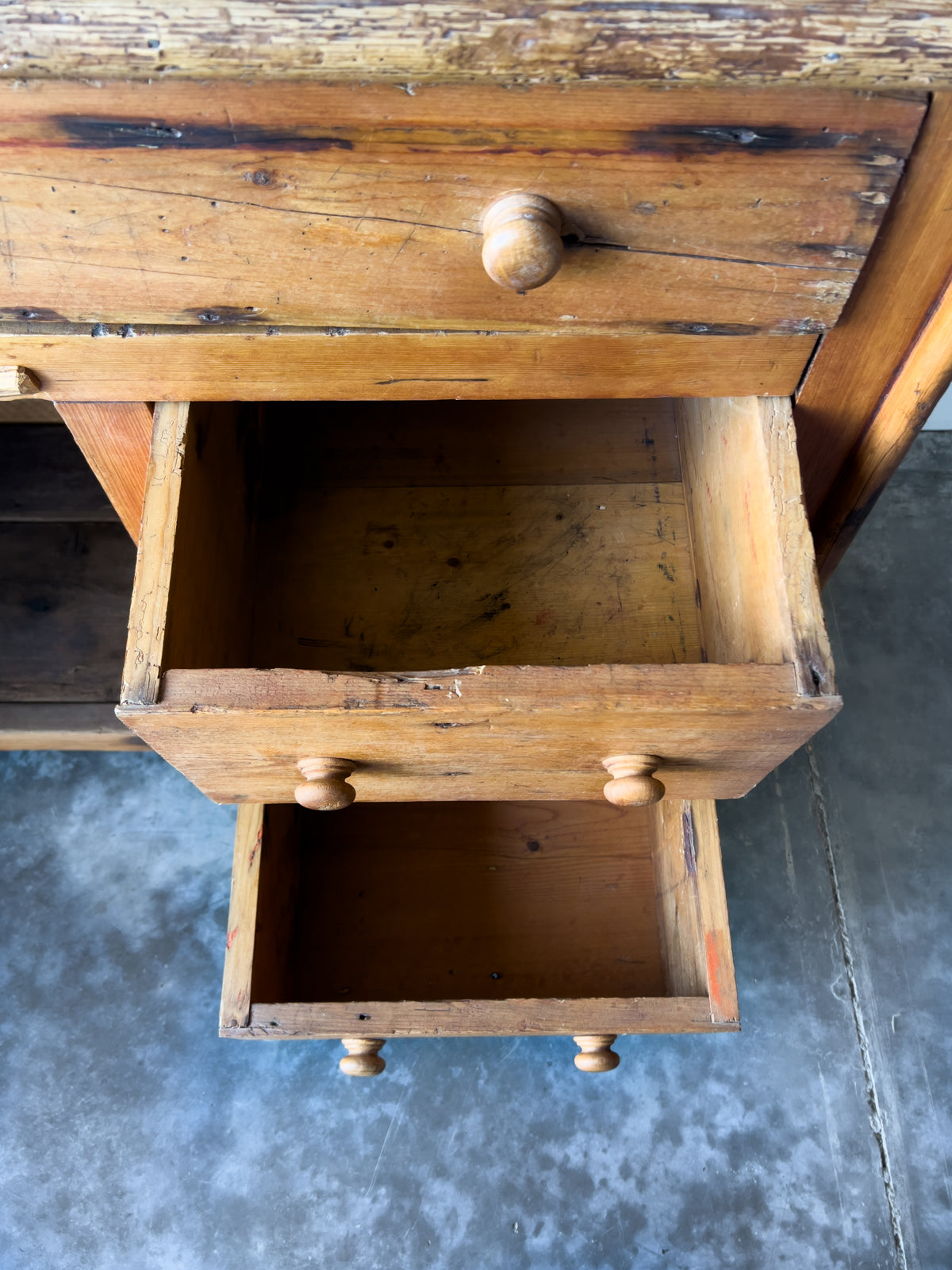 Antique Irish Pine Dresser | Hutch with Shelves