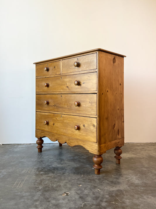 Antique Victorian Pine Chest of Drawers, 2 over 3
