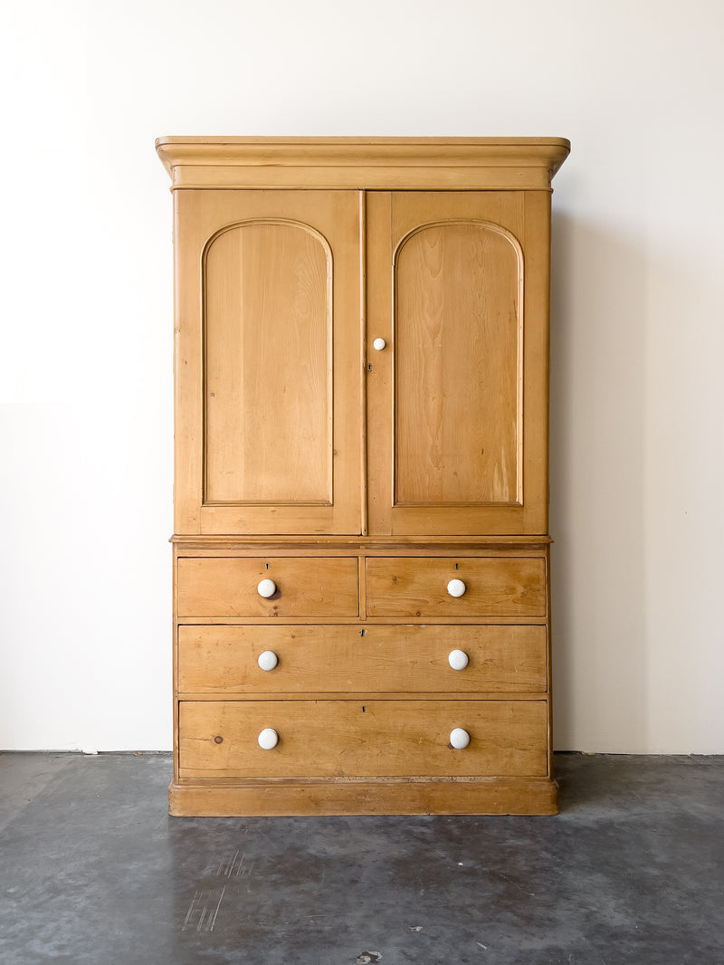 Antique Linen Press with Porcelain Knobs
