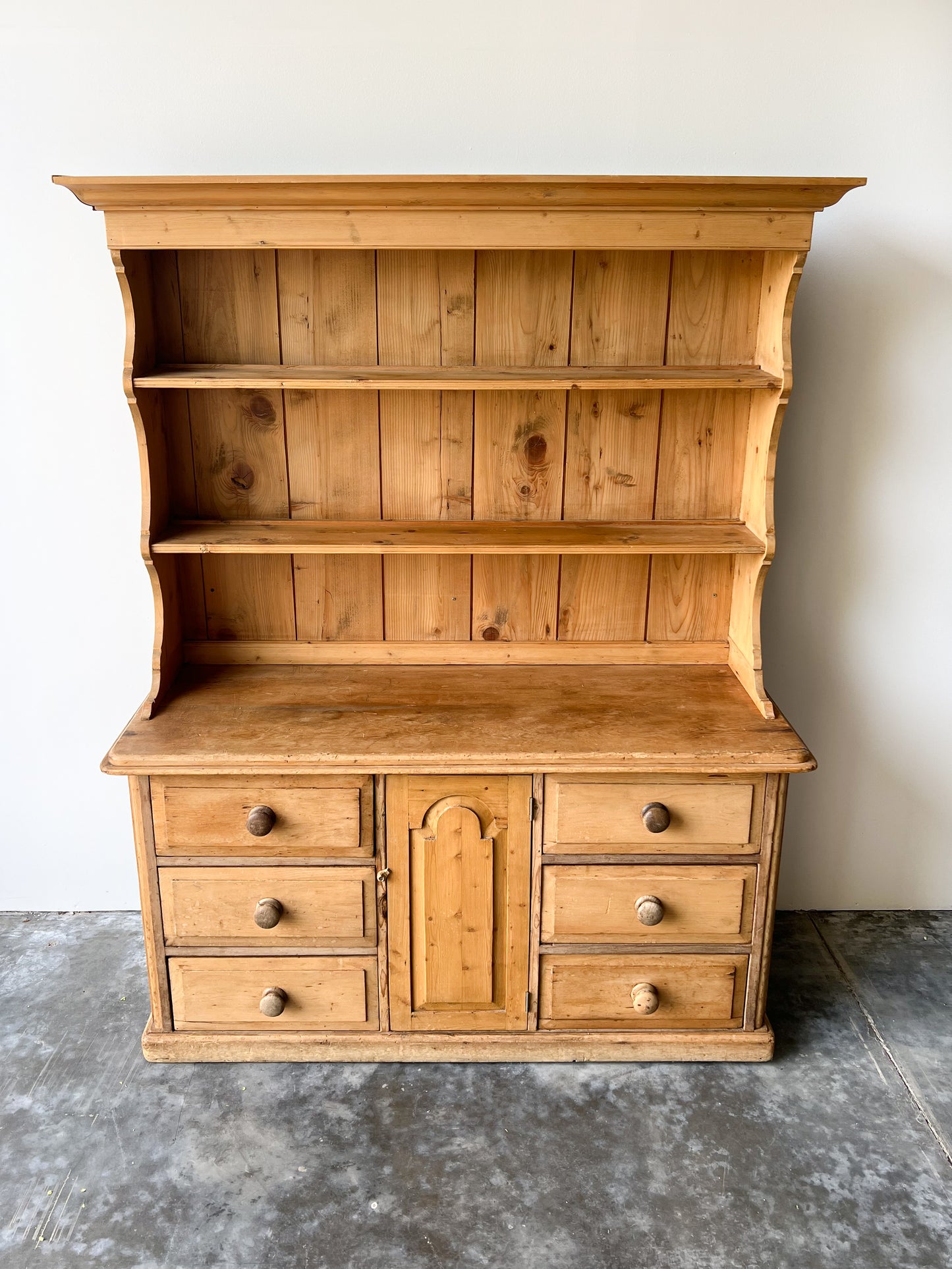Antique English Pine Kitchen Dresser