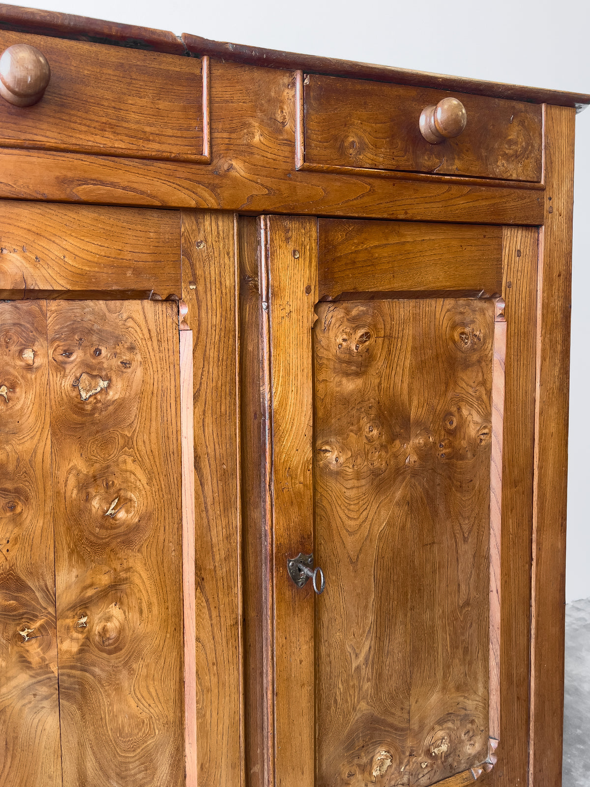 Antique Late 19th Century French Elm Cupboard