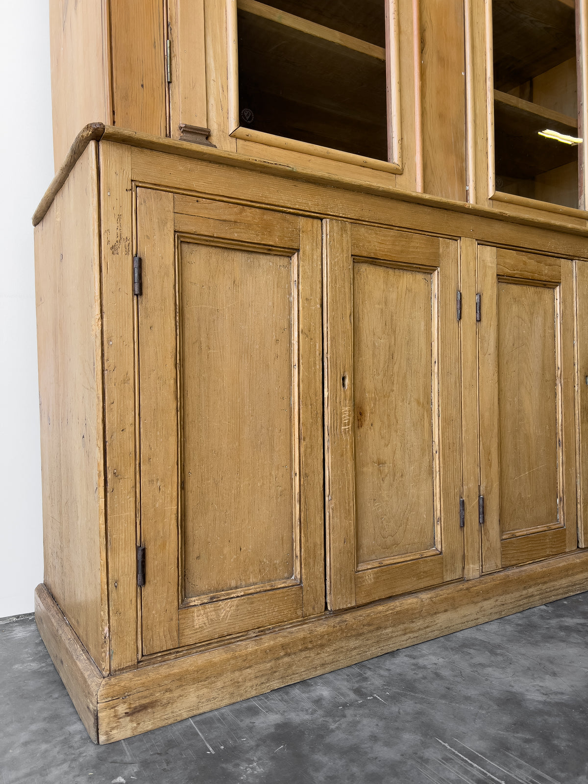 Antique 19th Century English Pine Glazed Cabinet