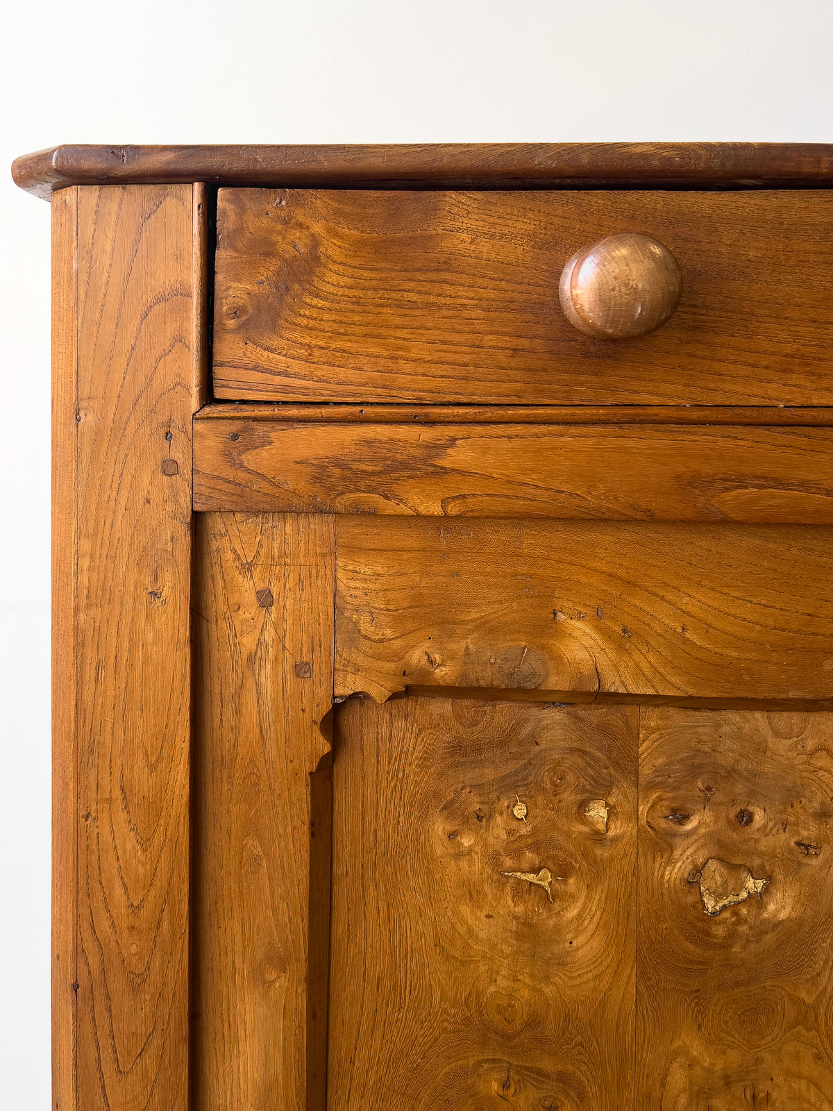 Antique Late 19th Century French Elm Cupboard