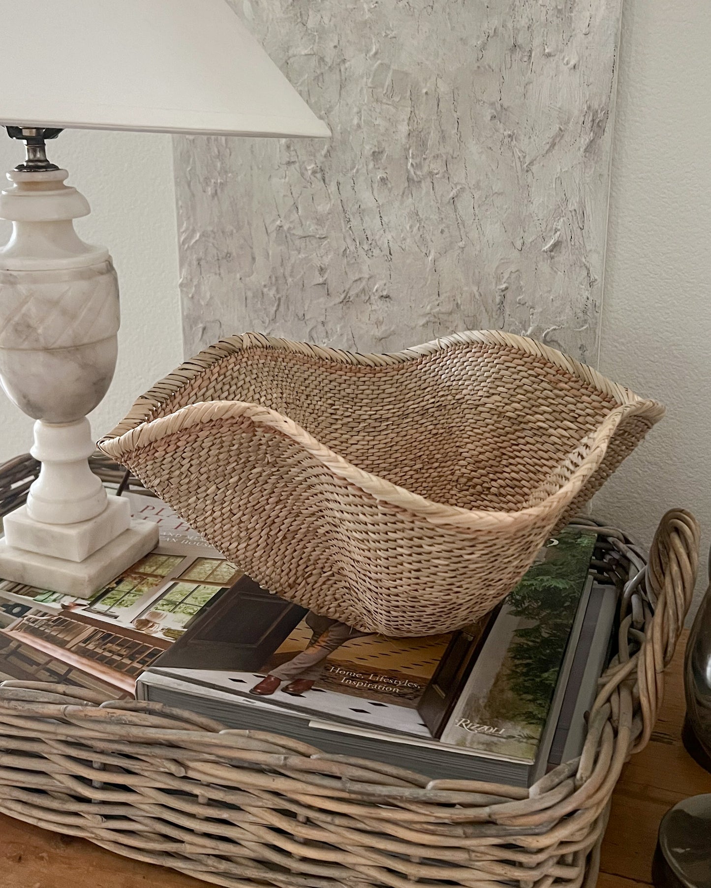 Wavy Woven Basket Bowl