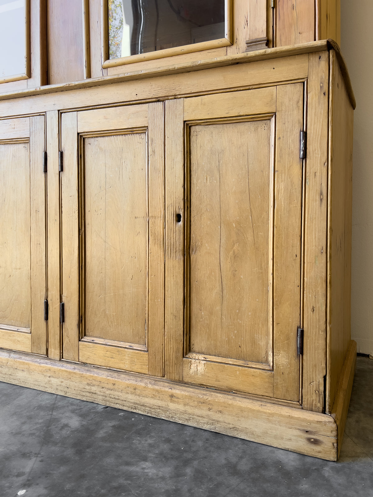 Antique 19th Century English Pine Glazed Cabinet