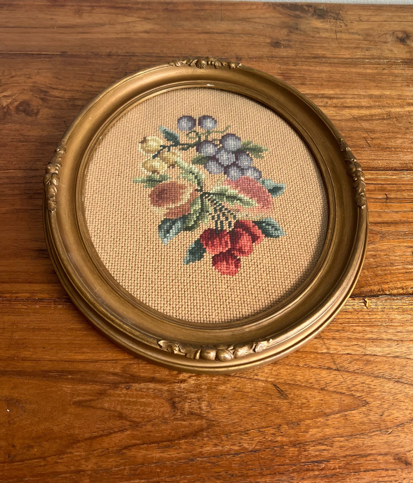 Vintage Framed Needlepoint Art