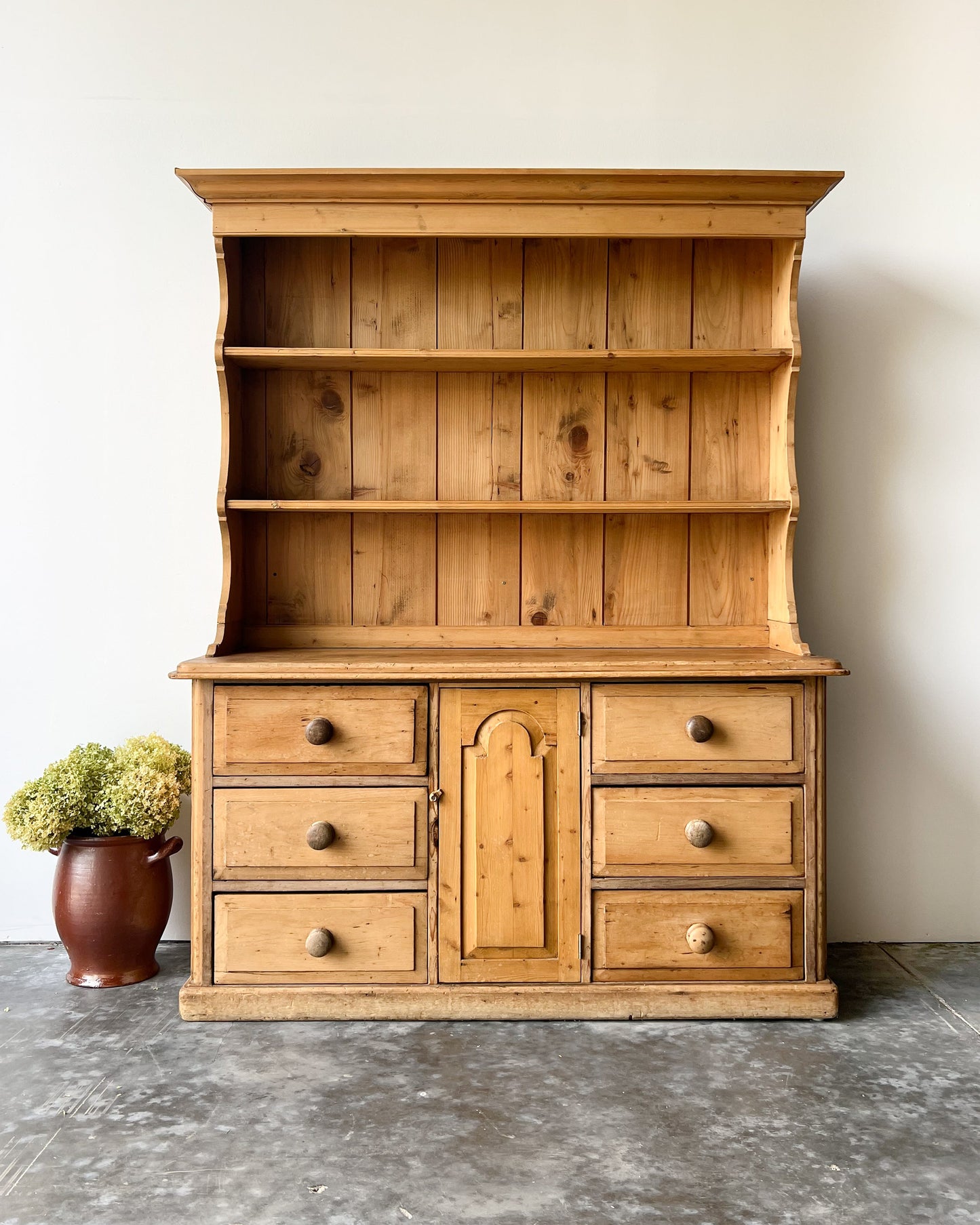 Antique English Pine Kitchen Dresser