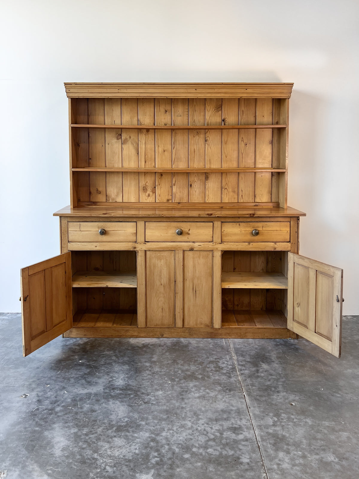 Antique Late 19th Century Monumental Pine Dutch Dresser