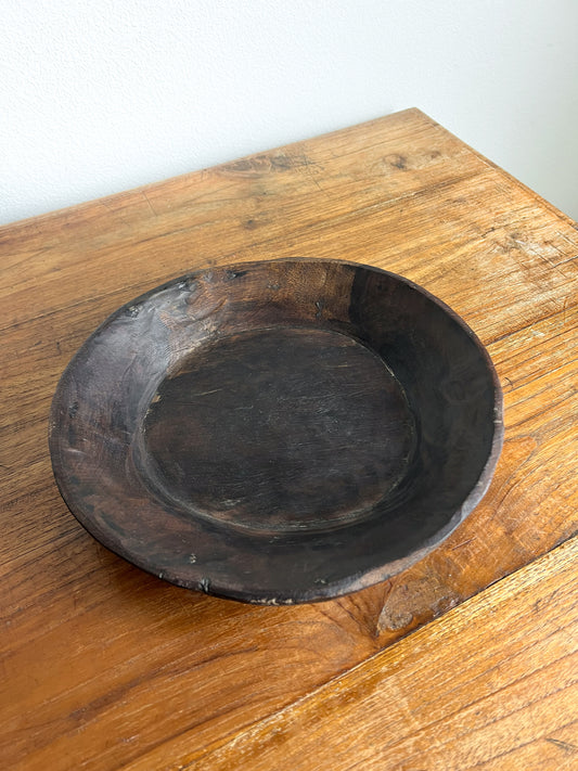 Vintage Small Wood Dough Bowl