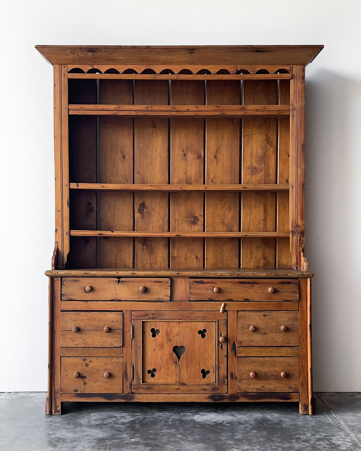 Antique Irish Pine Dresser | Hutch with Shelves