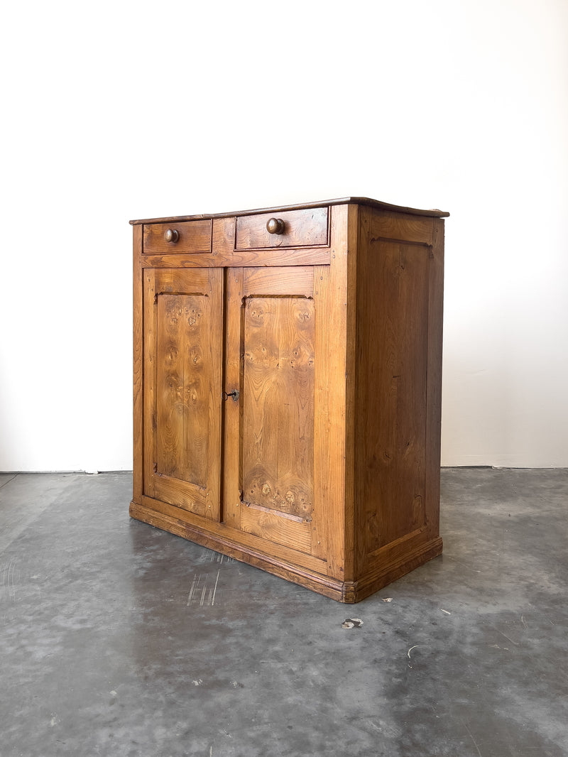 Antique Late 19th Century French Elm Cupboard