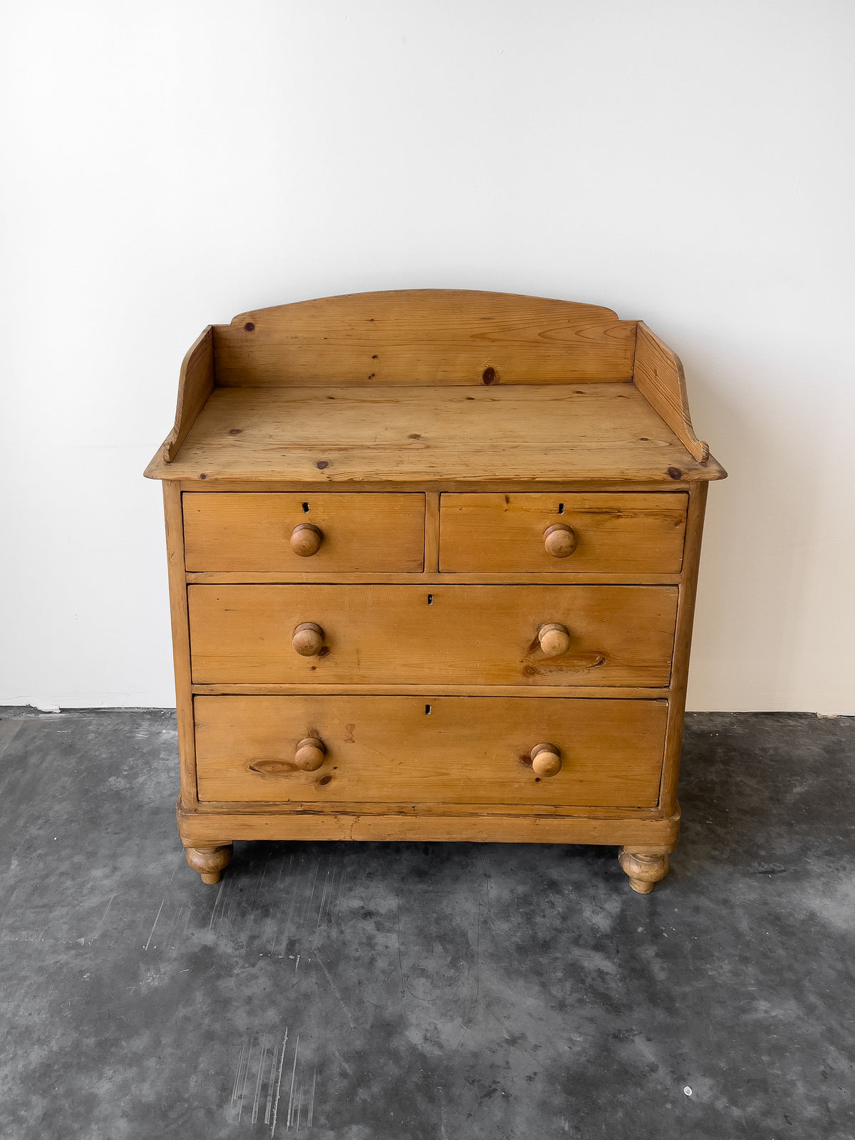 Antique Chest of Drawers | Dresser with Gallery Back
