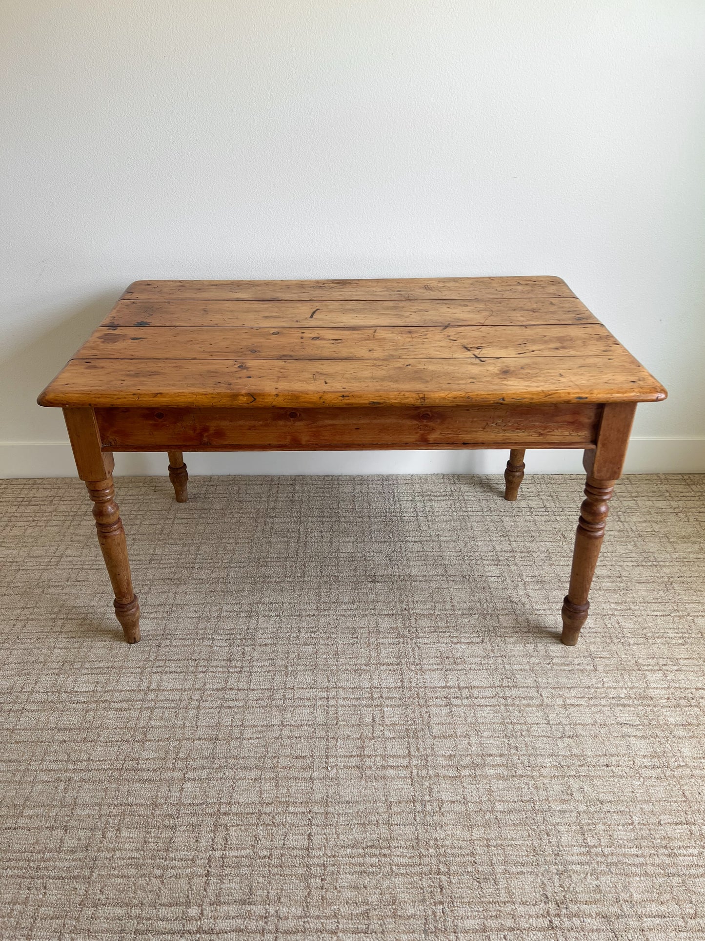 Antique English Pine Farmhouse Kitchen Table c. Early 1800s
