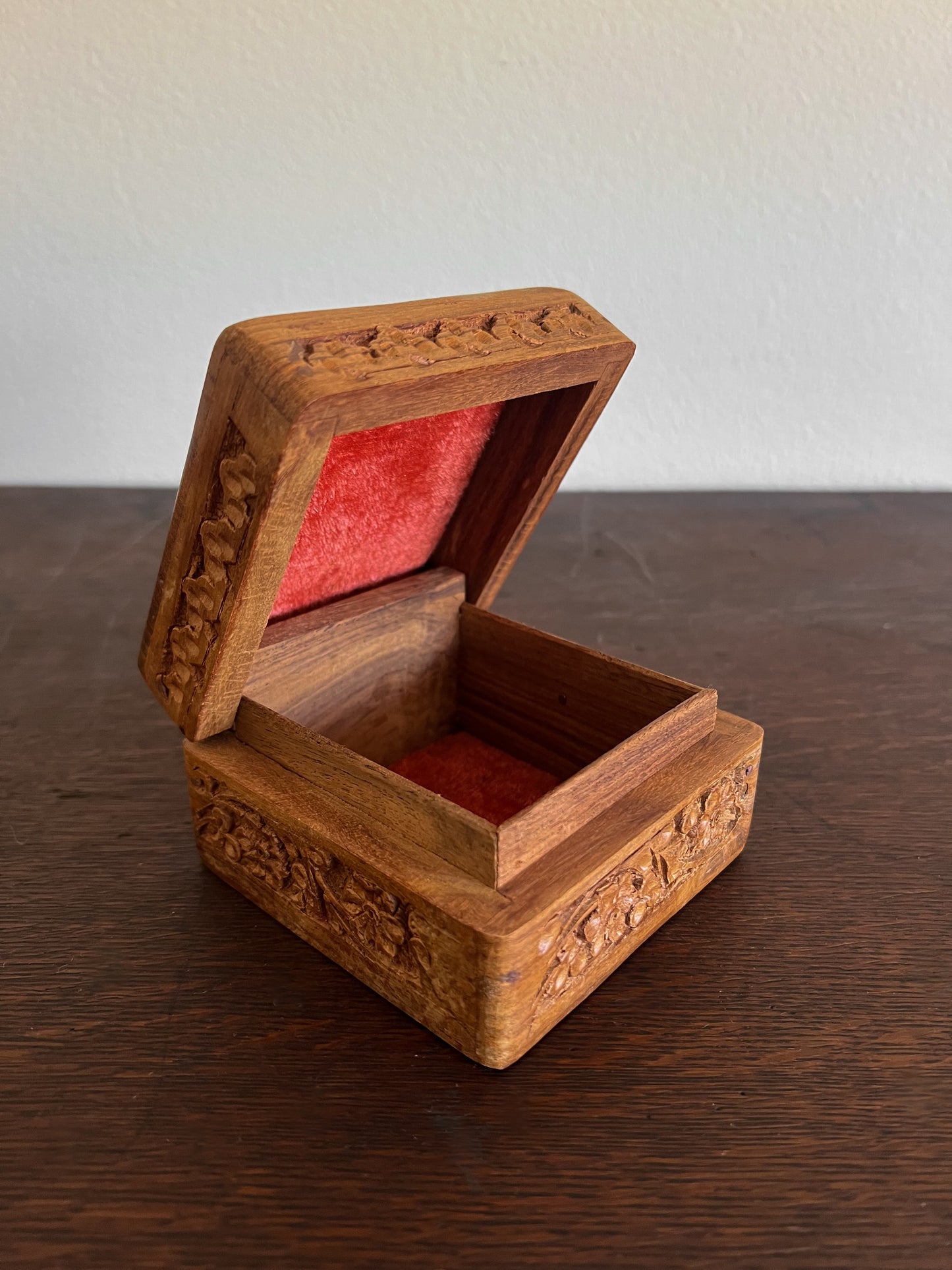Vintage Wood Carved Box