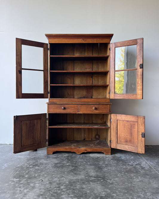 Antique Primitive Pine Hutch