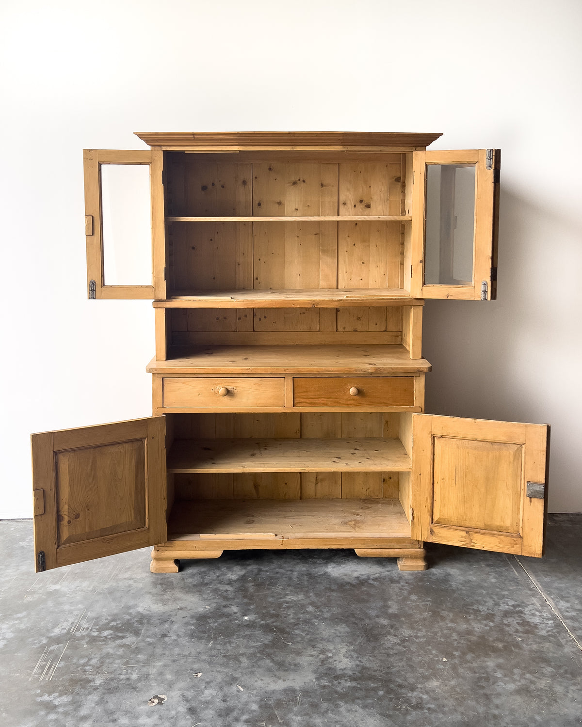 Antique European Pine Hutch