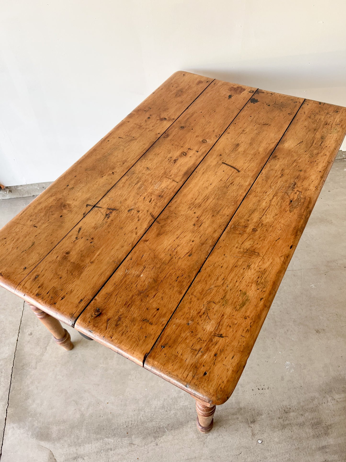 Antique English Pine Farmhouse Kitchen Table c. Early 1800s