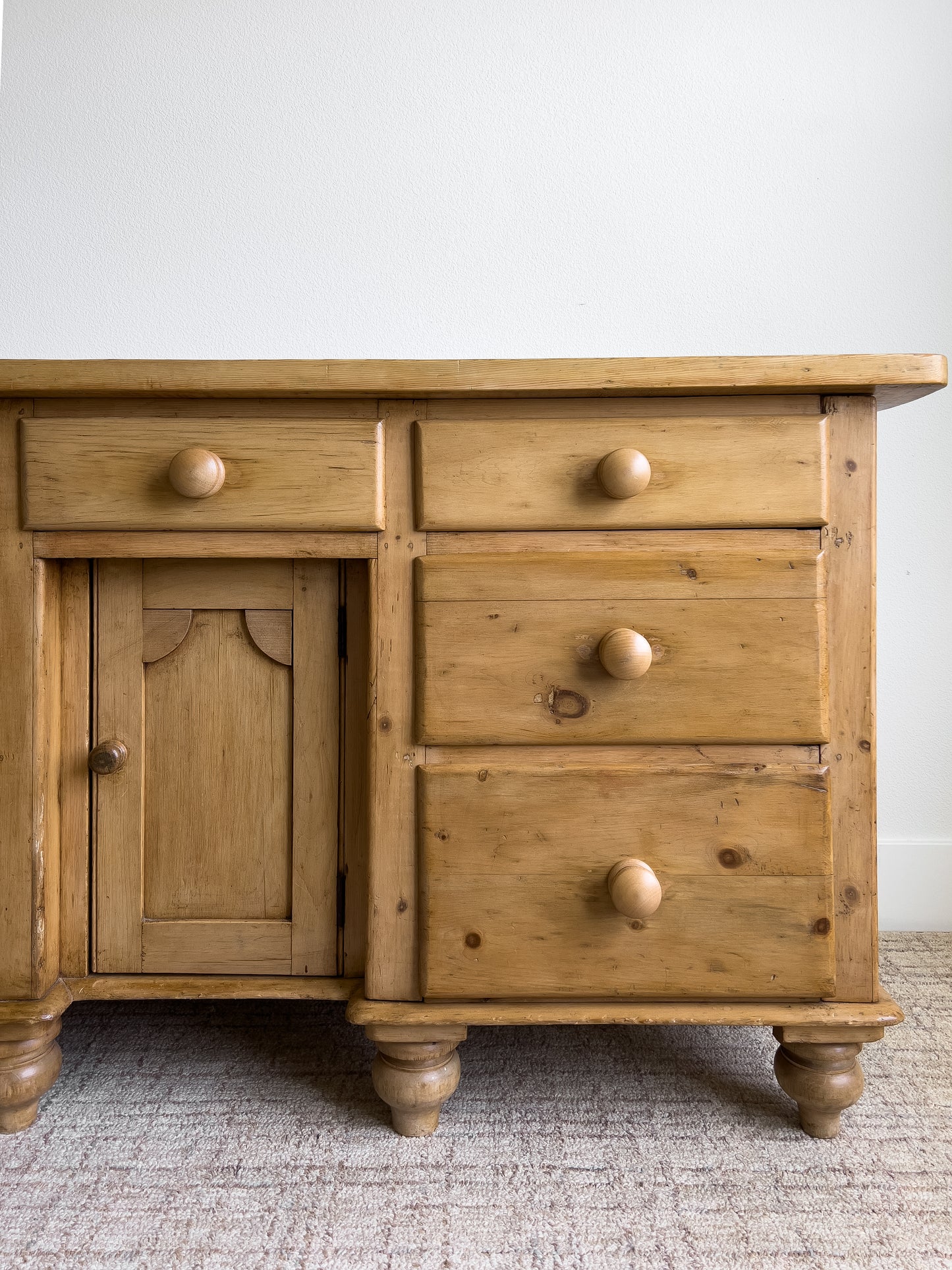 Antique English Pine Sideboard