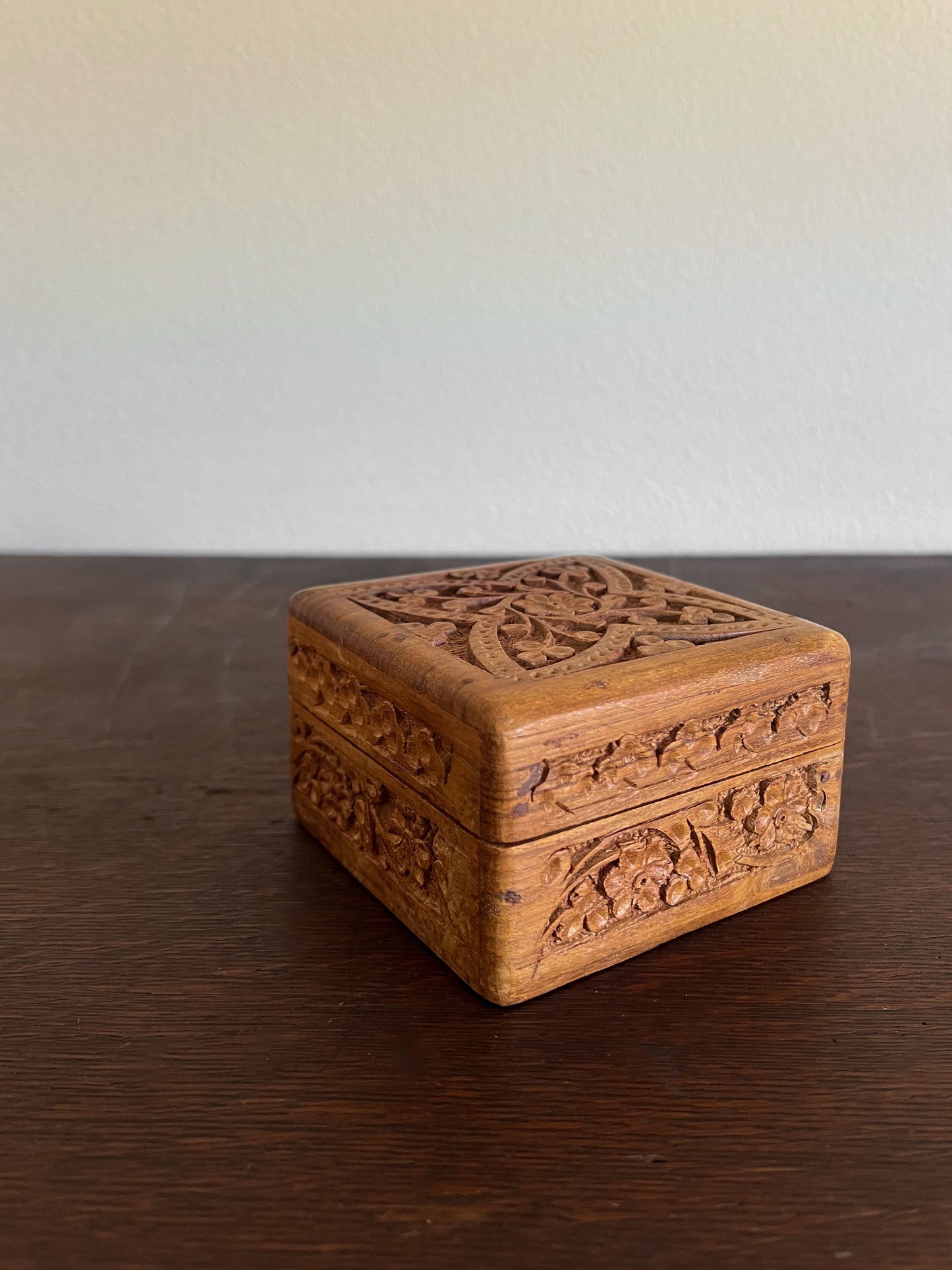 Vintage Wood Carved Box