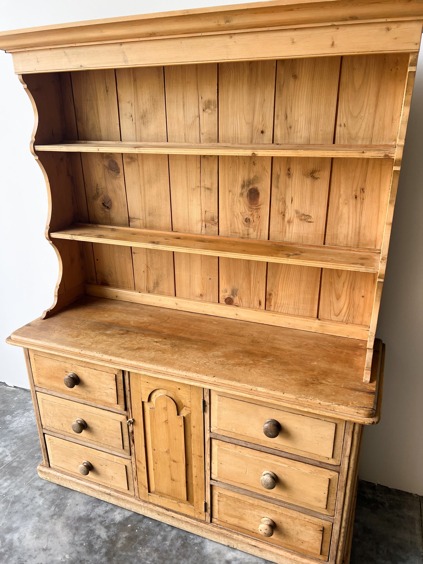 Antique English Pine Kitchen Dresser
