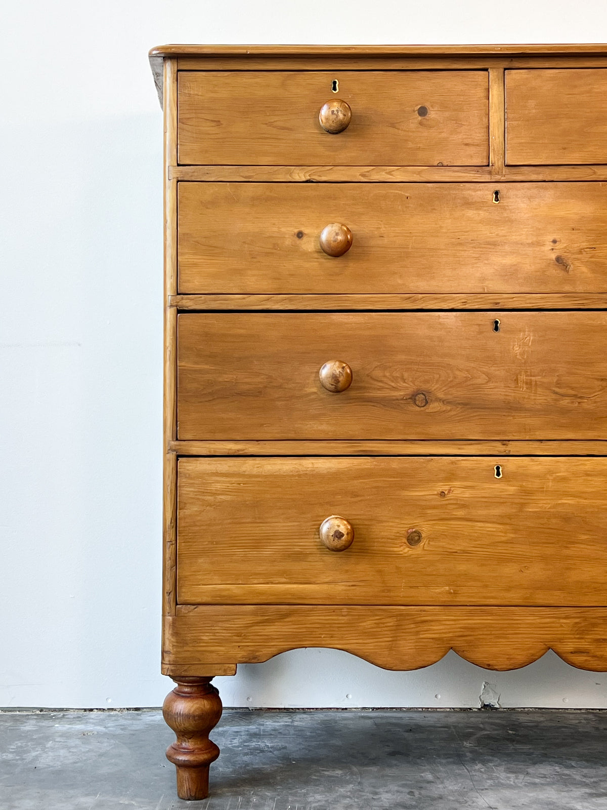 Antique Victorian Pine Chest of Drawers, 2 over 3