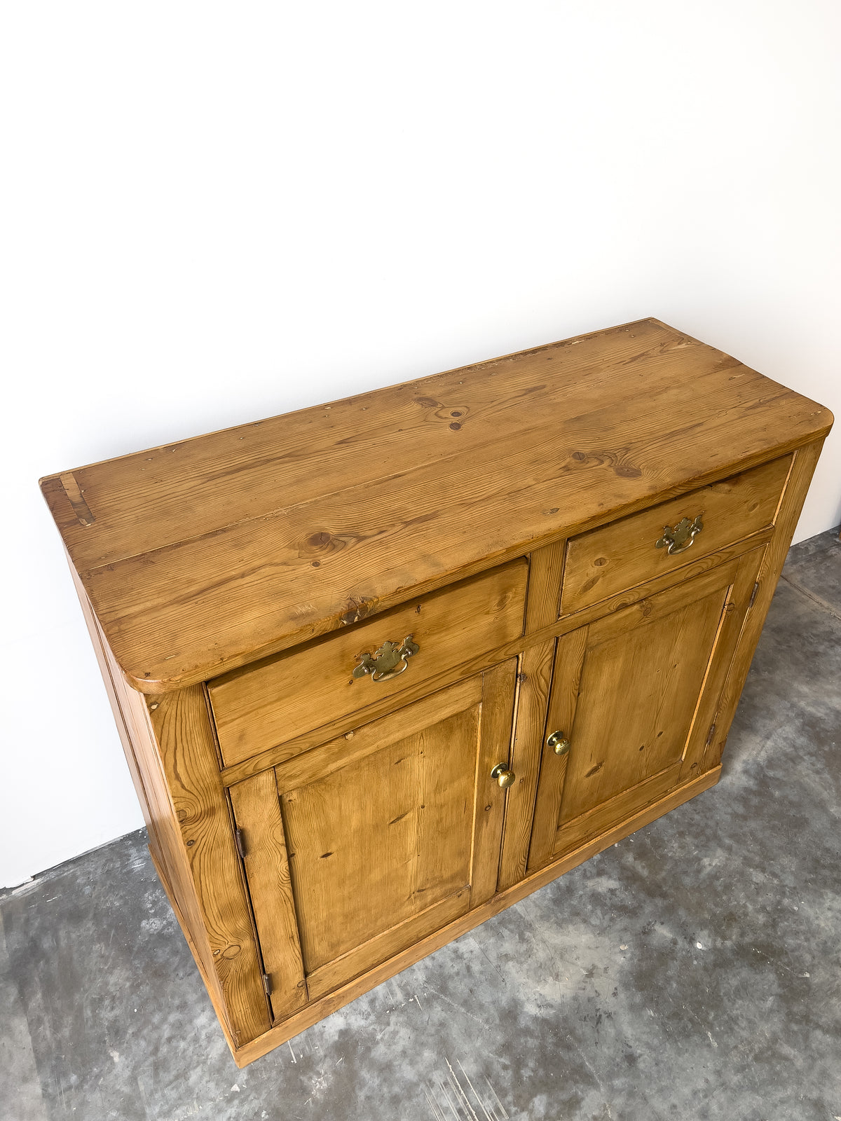 Antique English Pine School Cupboard