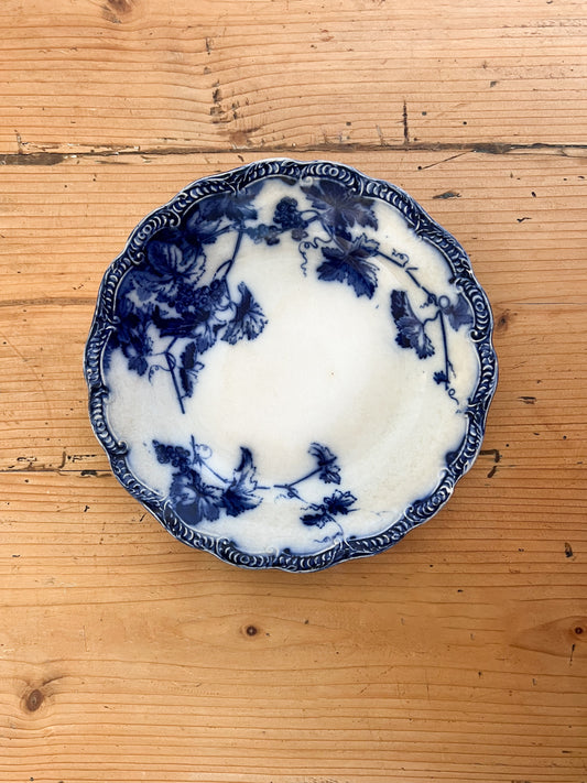 Antique Ridgways Lonsdale blue flow bowl