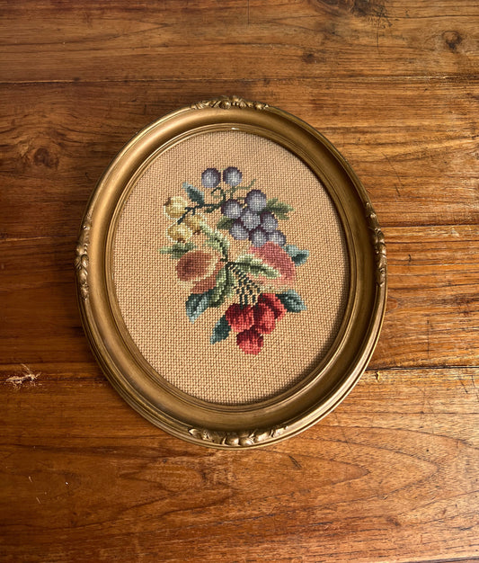 Vintage Framed Needlepoint Art
