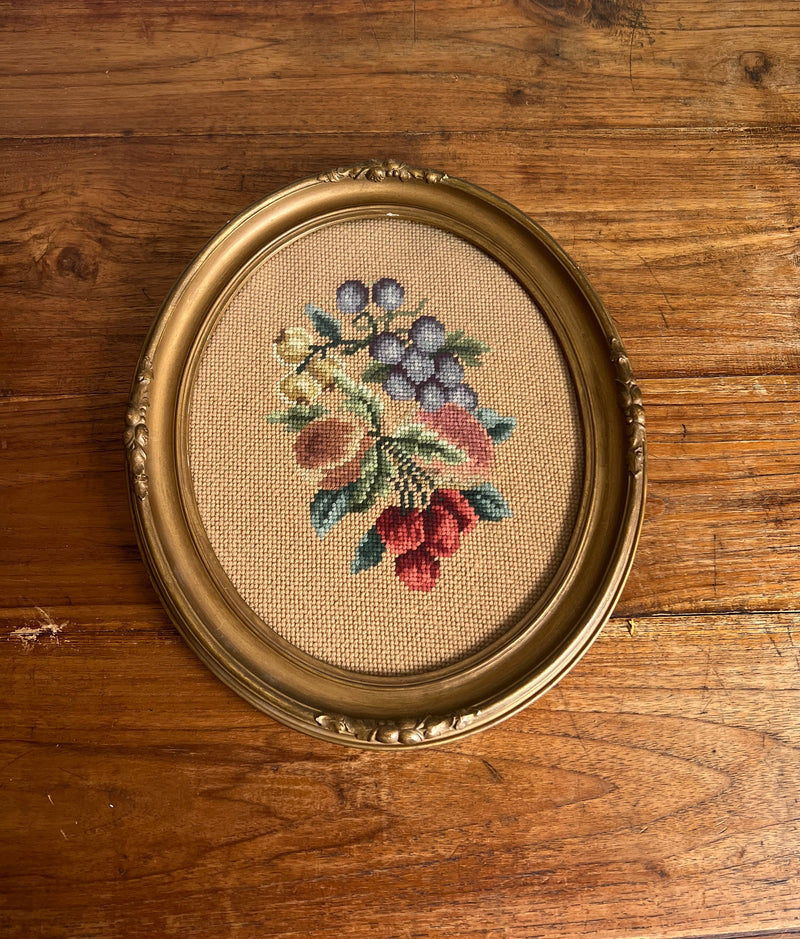 Vintage Framed Needlepoint Art
