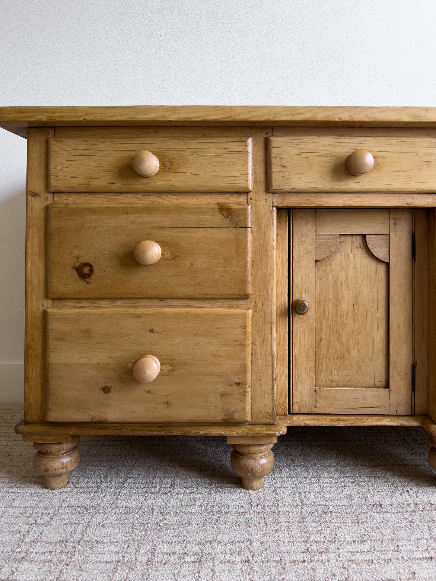Antique English Pine Sideboard