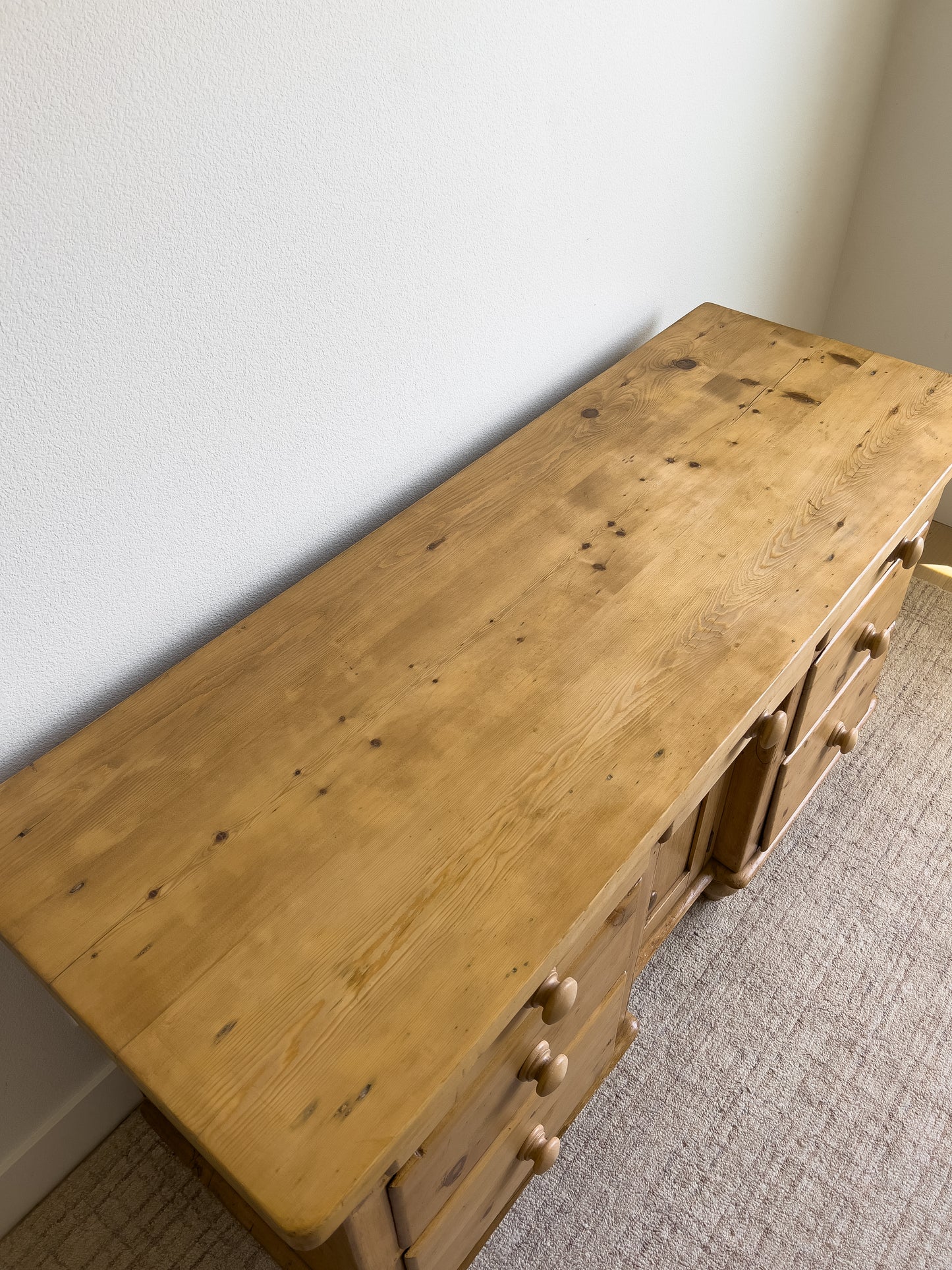 Antique English Pine Sideboard