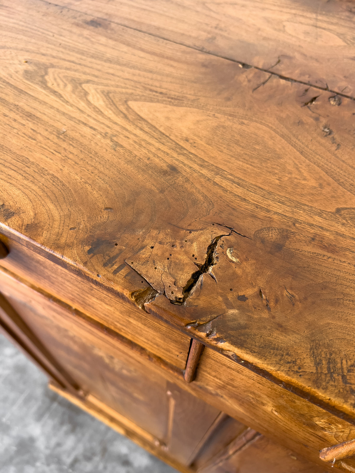 Antique Late 19th Century French Elm Cupboard