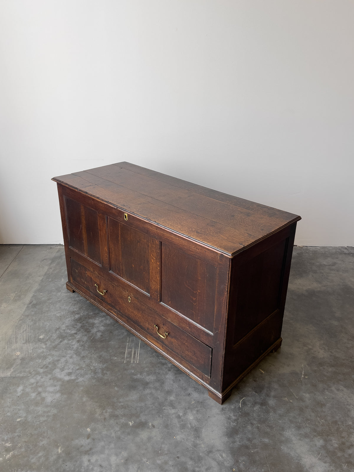 Antique 18th Century English Oak Mule Chest
